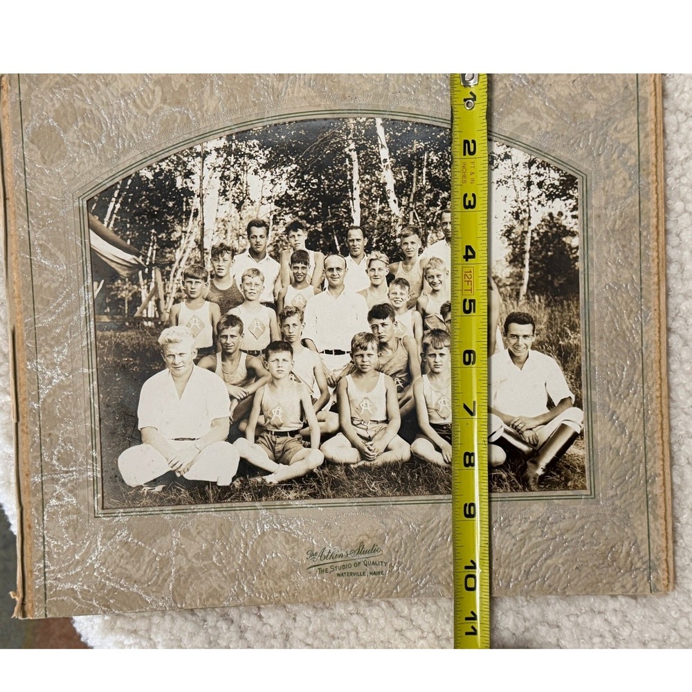 Vintage New England 1920s Boys Camp Original Photo Atkins Studio Waterville ME - Picture 8 of 14